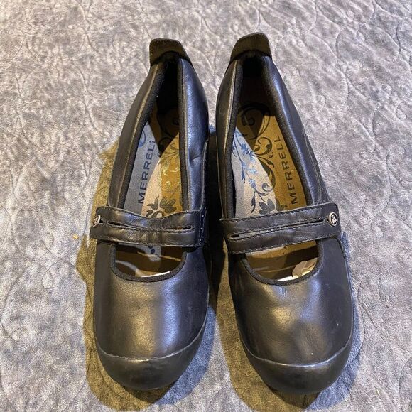 Merrell Black Leather Mary Janes Women's Size 7 - Picture 2 of 10